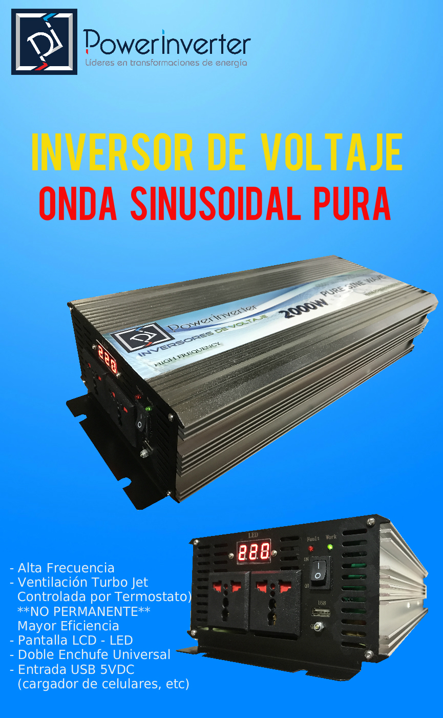 Inversor Off Grid 2000W 24V DC a 220V AC Onda Pura Sinusoidal (Pure Sine  Wave) en Santiago Chile
