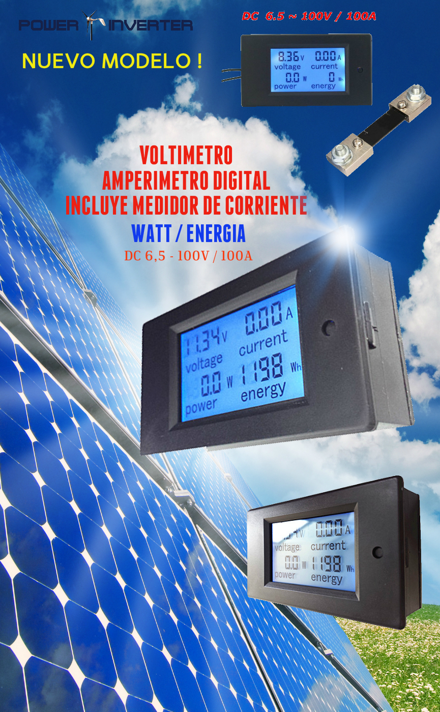 Voltímetro digital Amperímetro Panel de voltaje de corriente alterna  Amperaje Energía Panel Medidor LCD Pantalla digital amperímetro voltímetro