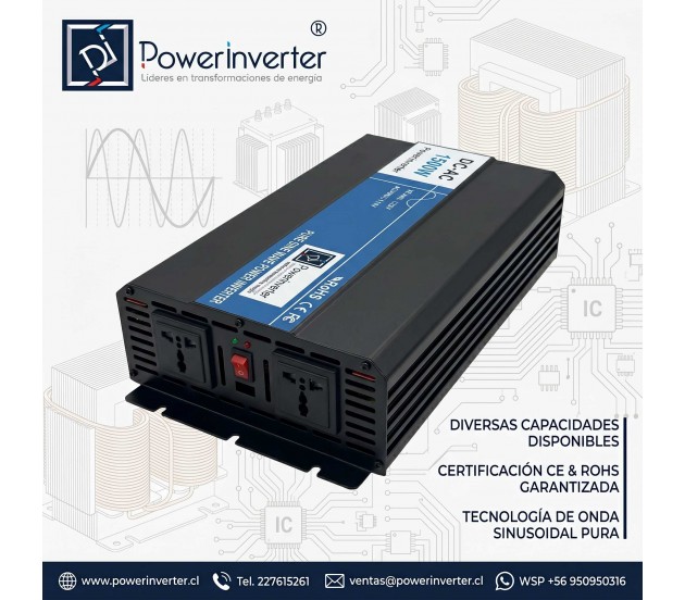 INVERSOR VOLTAJE 125VDC/110VAC 1500W PSW